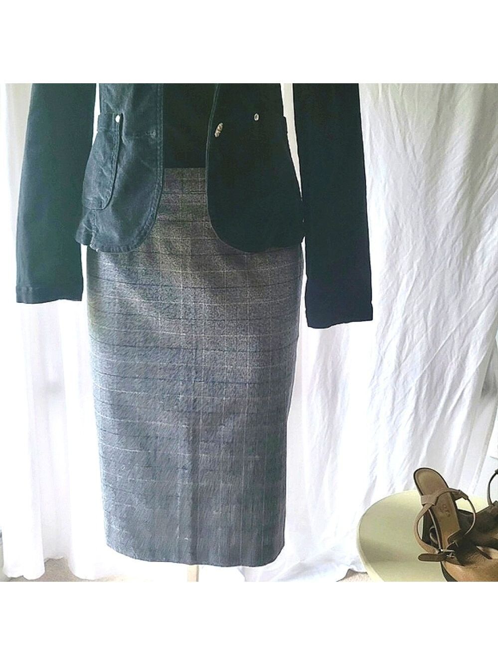 TanJay Plaid Pencil Skirt Size 8